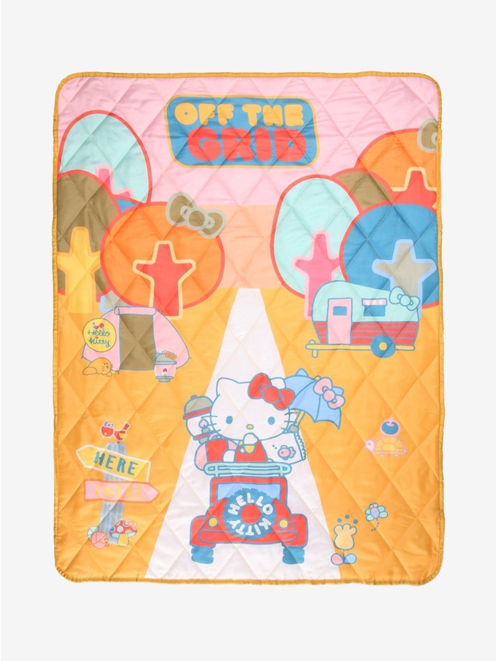 Hello Kitty Waterproof Quilted Camping Throw Blanket